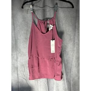 Olive and Oak Top Women Small Sleeveless Tank Spaghetti Straps Keyhole Pink XS